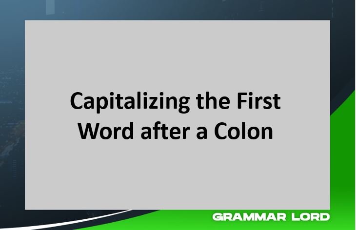 capitalizing the first word after colon