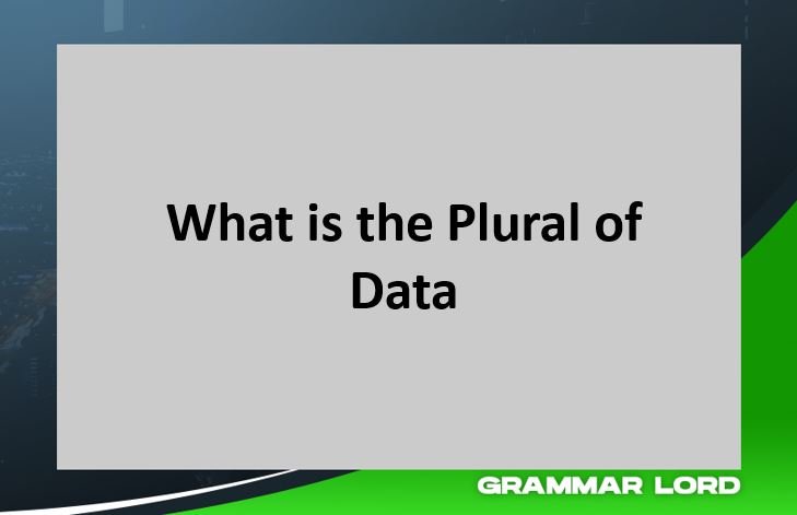 what is the plural of data