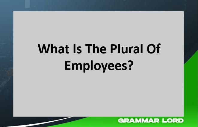 What Is The Plural Of Employees?